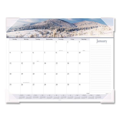 Image of AT-A-GLANCE® 89802 Landscape Panoramic Desk Pad, Landscapes Photography, 22 x 17, White Sheets, Clear Corners, 12-Month (Jan to Dec): 2025
