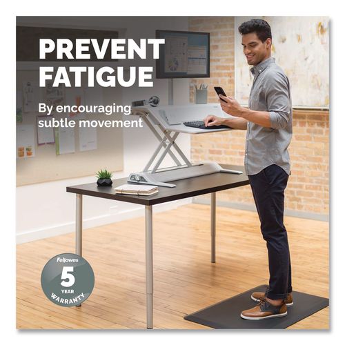 Image of Fellowes® 8707002 Anti-Fatigue Wellness Mat, Rectangular, Black Surface, 36" x 24"