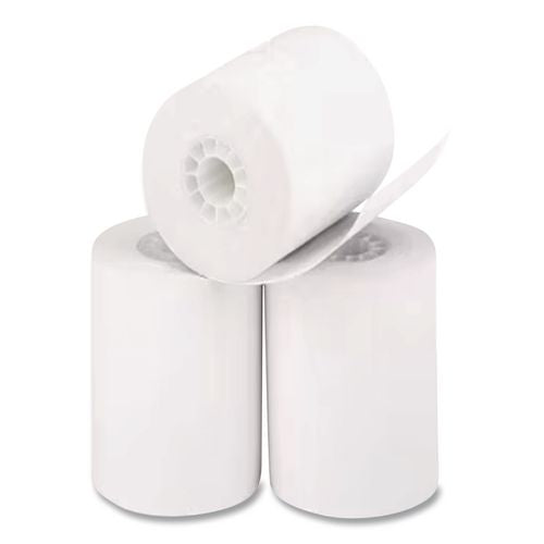 Image of Iconex 9074-2242 Impact Bond Paper Rolls, 1-Ply, 3.25" X 243 Ft, White, 4/pack