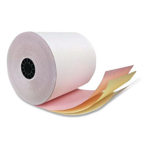 Image of Iconex 9325 Impact Printing Carbonless Paper Rolls, 2.25" X 70 Ft, White/canary, 10/pack