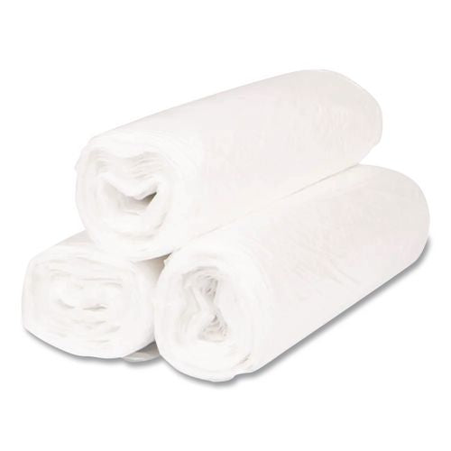 Image of Inteplast Group WSL4046XHW-2 Low-Density Commercial Can Liners, 45 gal, 0.7 mil, 40" x 46", White, Interleaved Roll, 25 Bags/Roll, 4 Rolls/Carton
