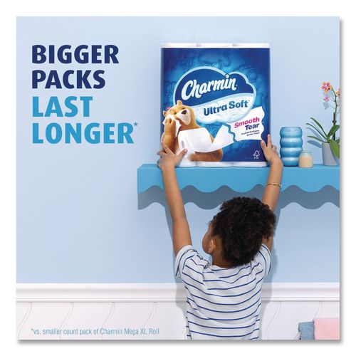 Image of Charmin® 80836618 Ultra Soft Bathroom Tissue, Septic Safe, 2-Ply, White, 312 Sheets/Roll, 18 Rolls/Carton