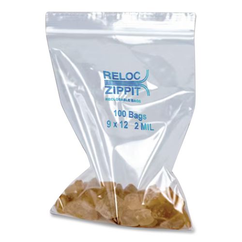 Image of BagCo MGP MGZ2P0912 Zippit Resealable Bags, 2 Mil, 9" X 12", Clear, 1,000/carton