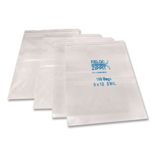 Image of BagCo MGP MGZ2P0912 Zippit Resealable Bags, 2 Mil, 9" X 12", Clear, 1,000/carton
