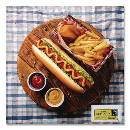 Image of Vistar PPIVENL065 Condiment Packets, Mustard, 0.16 Oz Packet, 200/carton