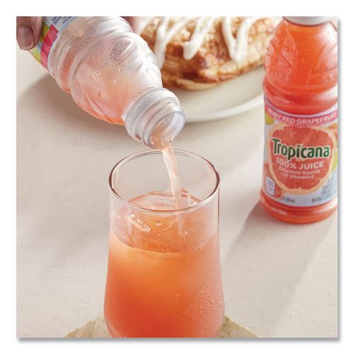 Image of Tropicana® TRO00175 100% Juice, Ruby Red Grapefruit, 10oz Bottle, 24/carton