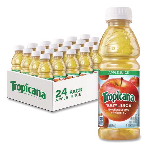 Image of Tropicana® TRO00029 100% Juice, Apple, 10oz Bottle, 24/carton