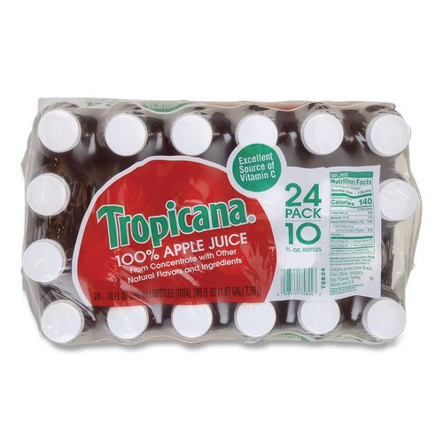 Image of Tropicana® TRO00029 100% Juice, Apple, 10oz Bottle, 24/carton