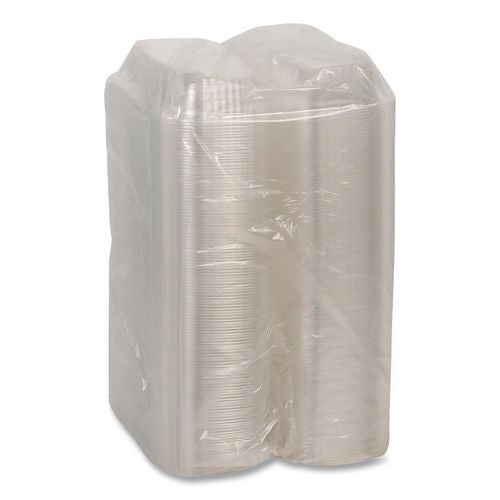 Image of Pactiv Evergreen YCI810480000 ClearView SmartLock Hinged Lid Container, 23 oz, 8.5 x 4 x 2.5, Clear, Plastic, 250/Carton