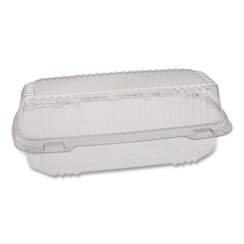 Image of Pactiv Evergreen YCI810480000 ClearView SmartLock Hinged Lid Container, 23 oz, 8.5 x 4 x 2.5, Clear, Plastic, 250/Carton