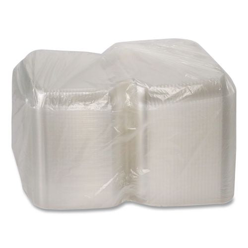 Image of Pactiv Evergreen YCI811100000 ClearView SmartLock Hinged Lid Container, 9.22 x 8.88 x 2.91, Clear, Plastic, 200/Carton