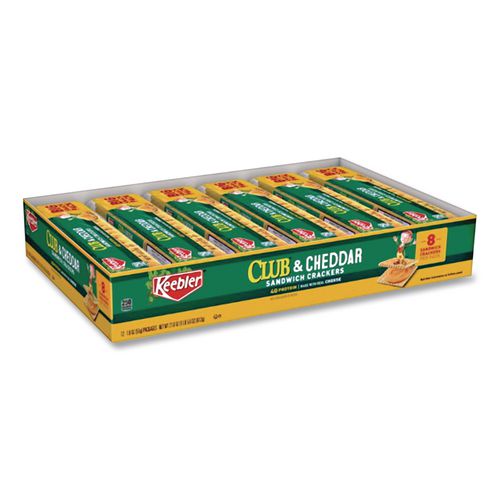 Image of Keebler® KEE21161 Sandwich Cracker, Club And Cheddar, 8 Cracker Snack Pack, 12/box