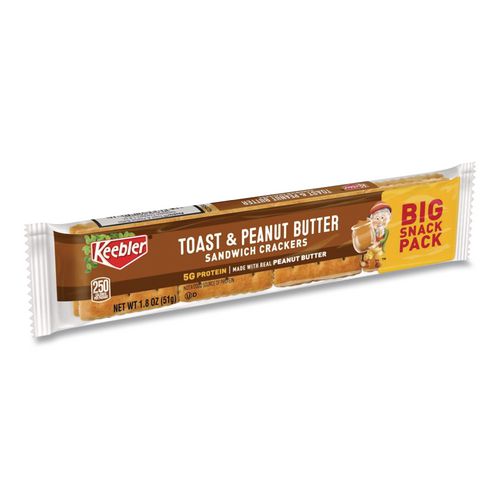 Image of Keebler® KEE21166 Sandwich Crackers, Toast And Peanut Butter, 8 Cracker Snack Pack, 12/box