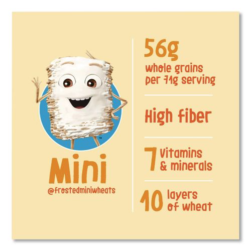 Image of Kellogg's® KEE42798 Breakfast Cereal, Frosted Mini Wheats, Single-Serve 2.5 oz Cup, 6/Box