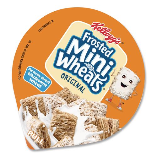 Image of Kellogg's® KEE42798 Breakfast Cereal, Frosted Mini Wheats, Single-Serve 2.5 oz Cup, 6/Box