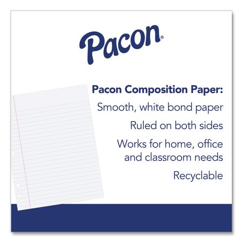 Image of Pacon® P2441 Composition Paper, 5-Hole, 8 X 10.5, Wide/legal Rule, 500/pack