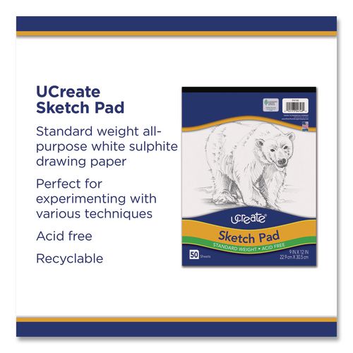 Image of Pacon® P4746 Art1st Sketch Pad, Unruled, (50) White 9 x 12 Sheets