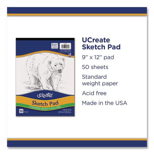 Image of Pacon® P4746 Art1st Sketch Pad, Unruled, (50) White 9 x 12 Sheets