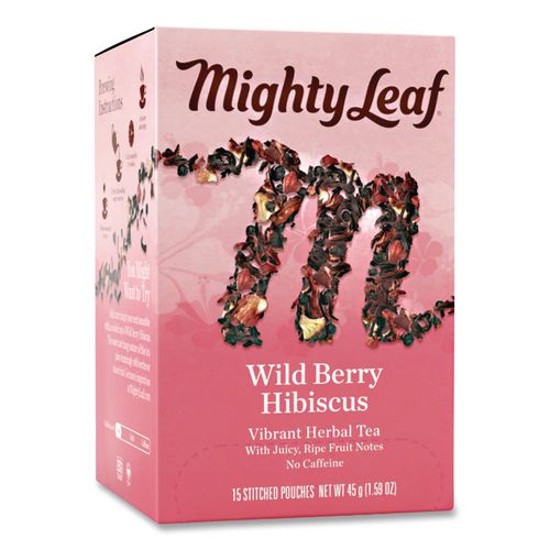 Image of Mighty Leaf® Tea 510144 Whole Leaf Tea Pouches, Wild Berry Hibiscus, 15/box