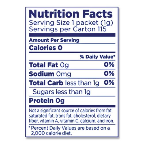 Image of Equal® 20015445 Zero Calorie Sweetener, 1 G Packet, 115/box
