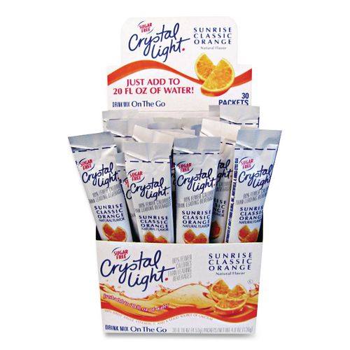 Image of Crystal Light® GEN00504 On the Go, Sunrise Orange, 0.16 oz Packets, 30/Box