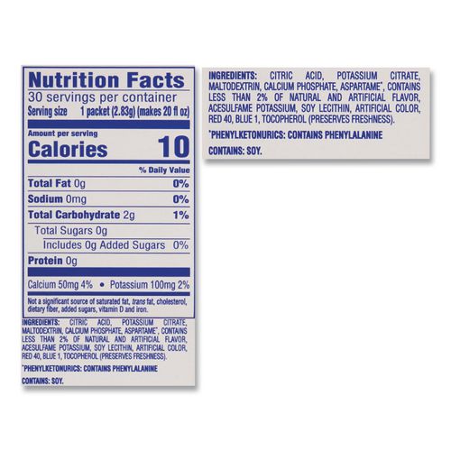 Image of Crystal Light® GEN00015 On the Go, Raspberry Lemonade, 0.16 oz Packets, 30/Box