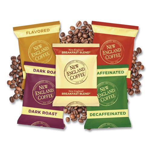 Image of New England® Coffee 026260 Coffee Portion Packs, Breakfast Blend, 2.5 Oz Pack, 24/box