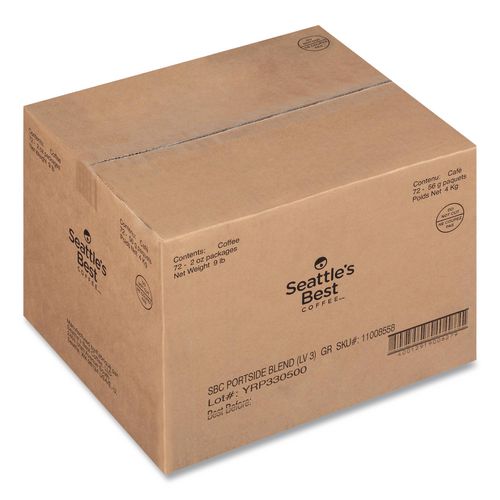 Image of Seattle's Best 12420871 Premeasured Coffee Packs, Portside Blend, 2.1 oz Packet, 72/Carton