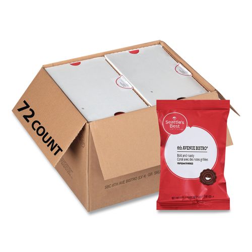 Image of Seattle's Best 12420873 Premeasured Coffee Packs, 6th Avenue Bistro, 2.1 oz Packet, 72/Carton