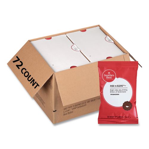 Image of Seattle's Best Coffee Premeasured Coffee Packs, Pier 70 Blend, 2.1 oz Packet, 72/Box