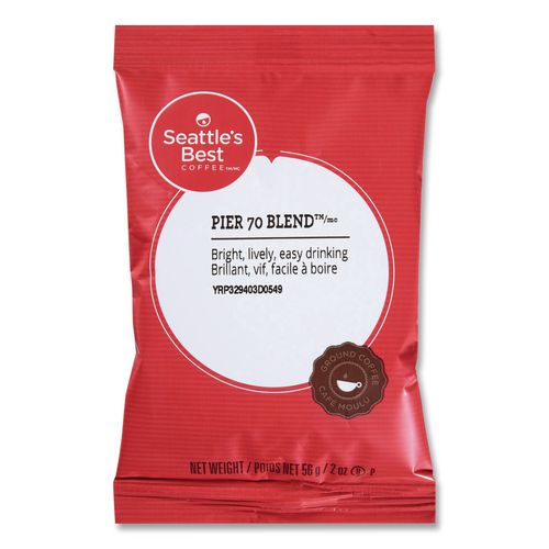 Image of Seattle's Best Coffee Premeasured Coffee Packs, Pier 70 Blend, 2.1 oz Packet, 72/Box