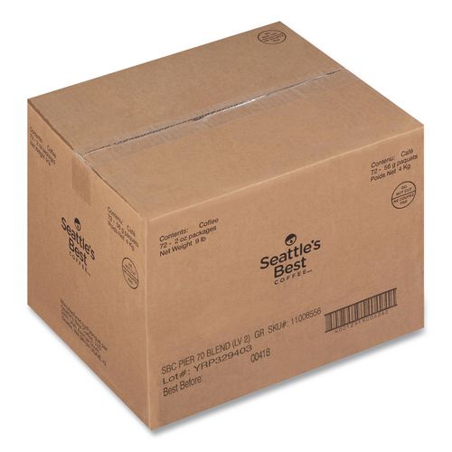 Image of Seattle's Best Coffee Premeasured Coffee Packs, Pier 70 Blend, 2.1 oz Packet, 72/Box