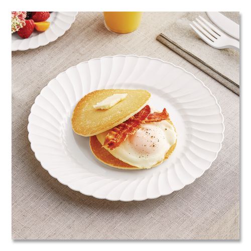 Image of WNA WNA RSCW91512W Classicware Plastic Dinnerware, Plates, 9" Dia, White, 12/bag, 15 Bags/carton