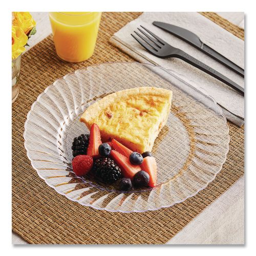Image of WNA RSCW91512 Classicware Plastic Plates, 9" Dia, Clear, 12/pack, 15 Packs/carton