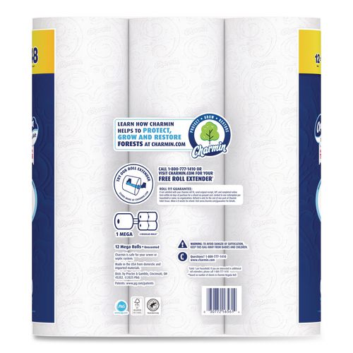 Image of Charmin® 80841801 Ultra Soft Bathroom Tissue, Mega Roll, Septic Safe, 2-Ply, White, 208 Sheets/Roll, 12 Rolls/Pack