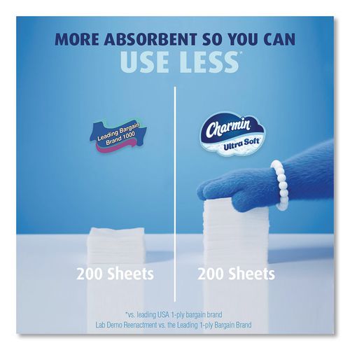 Image of Charmin® 80841801 Ultra Soft Bathroom Tissue, Mega Roll, Septic Safe, 2-Ply, White, 208 Sheets/Roll, 12 Rolls/Pack, 5 Packs/Carton