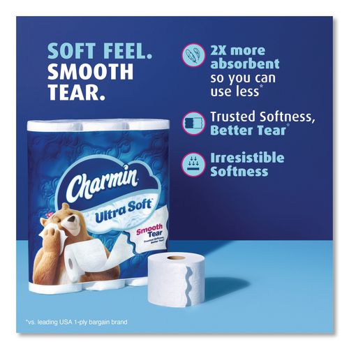 Image of Charmin® 80841801 Ultra Soft Bathroom Tissue, Mega Roll, Septic Safe, 2-Ply, White, 208 Sheets/Roll, 12 Rolls/Pack, 5 Packs/Carton