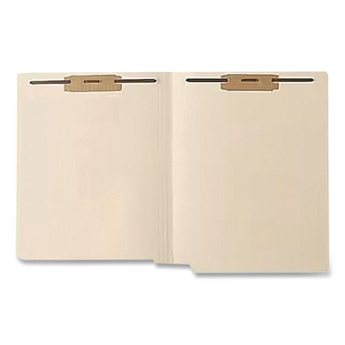Image of Medical Arts Press® 33064 Heavy-Duty Poly-Reinforced End Tab Fastener Folders, Straight Tab, Expands 1", 2 Fasteners, Letter Size, Manila, 50/Box