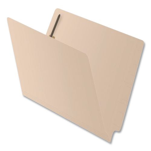 Image of Medical Arts Press® 33064 Heavy-Duty Poly-Reinforced End Tab Fastener Folders, Straight Tab, Expands 1", 2 Fasteners, Letter Size, Manila, 50/Box