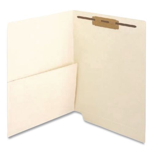 Image of Medical Arts Press® 31466B Slash Pocket End Tab Fastener Folders, Straight Tab, Expands 0.75", 1 Fastener, Letter Size, Manila, 250/Box