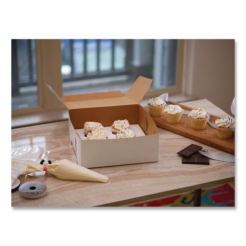 Image of SCT® SCH 0989 White One-Piece Non-Window Bakery Boxes, 12 x 12 x 6, White, Paper, 50/Carton