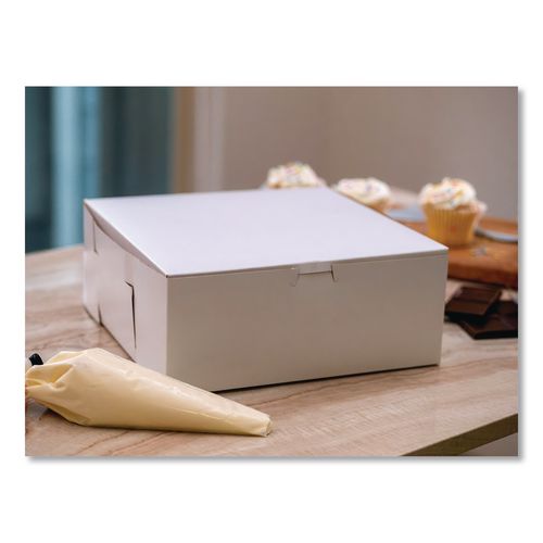 Image of SCT® SCH 0989 White One-Piece Non-Window Bakery Boxes, 12 x 12 x 6, White, Paper, 50/Carton