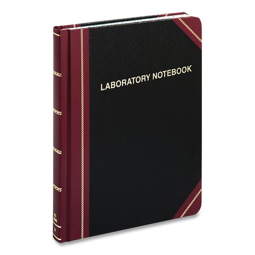 Image of Boorum & Pease® L21-300-R Laboratory Notebook, Data/Lab-Record Format, Black/Red Cover, (300) 10.38 x 8.13 Sheets