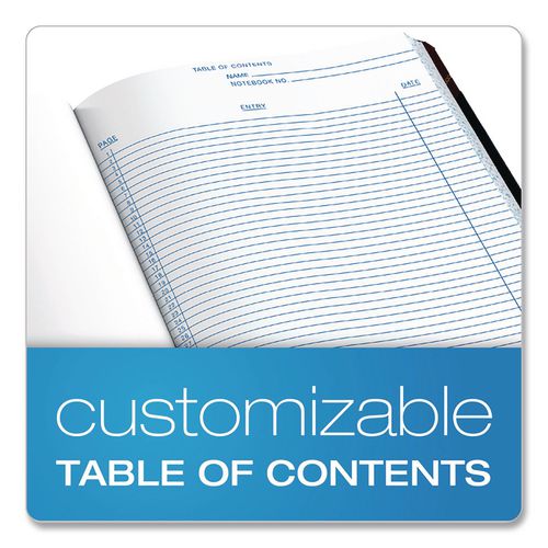 Image of Boorum & Pease® L21-300-R Laboratory Notebook, Data/Lab-Record Format, Black/Red Cover, (300) 10.38 x 8.13 Sheets