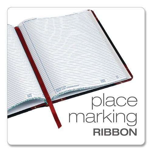Image of Boorum & Pease® L21-300-R Laboratory Notebook, Data/Lab-Record Format, Black/Red Cover, (300) 10.38 x 8.13 Sheets