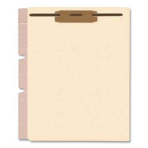 Image of Medical Arts Press® 52355 Card Stock Classification Folder Divider, 2 Fasteners, Letter Size, Manila, 100/Box