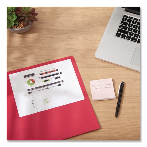 Image of Smead Two-Pocket Folder, Textured Paper, 100-Sheet Capacity, 11 X 8.5, Red, 25/box