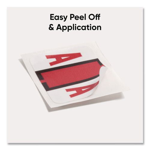Image of Smead 67070 A-Z Color-Coded End Tab Filing Labels, A-Z, 1 X 1.25, White, 500/roll, 26 Rolls/box