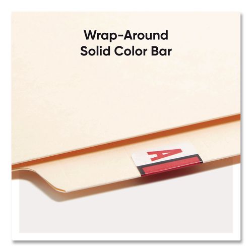Image of Smead 67070 A-Z Color-Coded End Tab Filing Labels, A-Z, 1 X 1.25, White, 500/roll, 26 Rolls/box