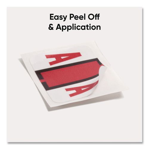Image of Smead 67071 A-Z Color-Coded End Tab Filing Labels, A, 1 X 1.25, White, 500/roll